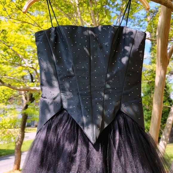 Jessica McClintock vintage black bustier ballgown - Picture 5 of 7